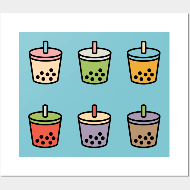 6 Bubble Tea Flavors Wall Art by BobaTeaMe